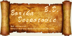 Borika Despotović vizit kartica